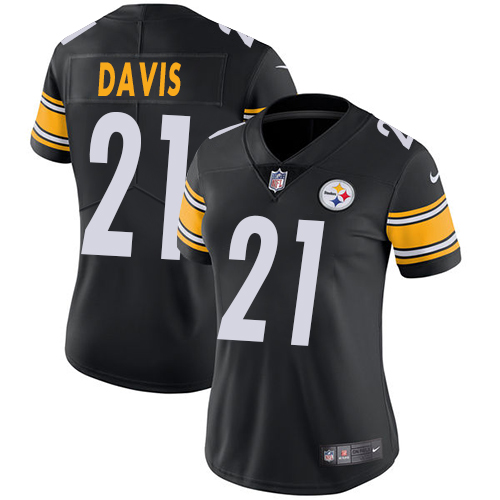 Nike Steelers #21 Sean Davis Black Team Color Women's Stitched NFL Vapor Untouchable Limited Jersey - Click Image to Close